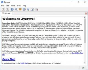 NASPA Zyzzyva main screen