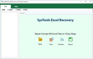 SysTools Excel Recovery main screen