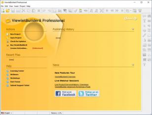 ViewletBuilder8 Professional main screen