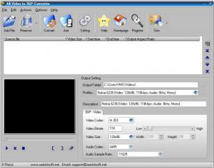 All Video to 3GP Converter main screen