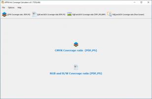APFill Ink&Toner Coverage Calculator main screen