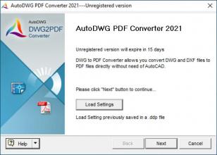 AutoDWG DWG2PDF Converter main screen
