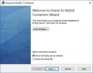 Oracle-to-MySQL Demo main screen