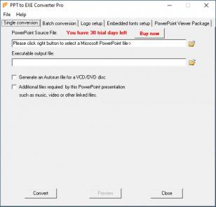PPT to EXE Converter Pro main screen