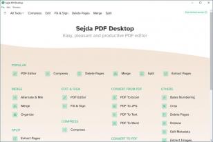 Sejda PDF Desktop main screen