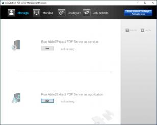 Able2Extract PDF Server main screen