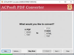 ACPsoft PDF Converter main screen