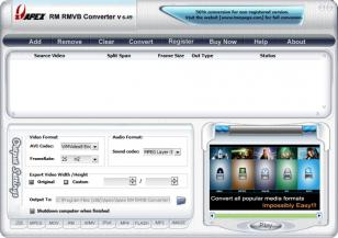 Apex RM RMVB Converter main screen