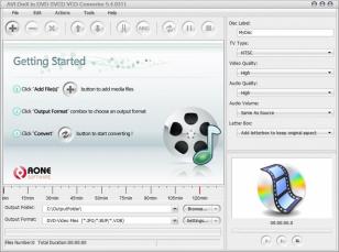 AVI DivX to DVD SVCD VCD Converter main screen