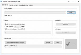 MgoSoft PDF Split Merge main screen