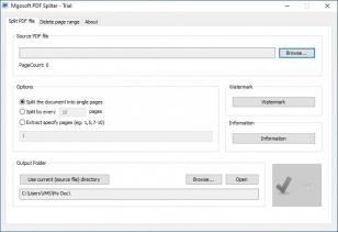 MgoSoft PDF Spliter main screen