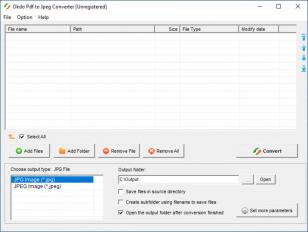 Okdo Pdf to Jpeg Converter main screen