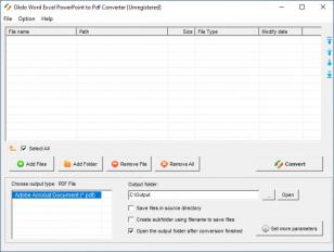 Okdo Word Excel PowerPoint to Pdf Converter main screen