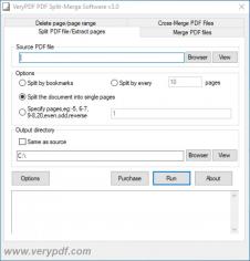VeryPDF PDF Split-Merge main screen
