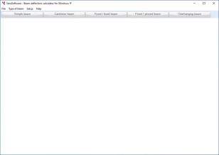 Beam deflection calculator main screen