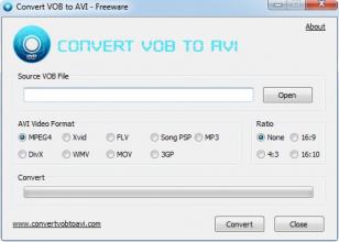 Convert VOB to AVI main screen