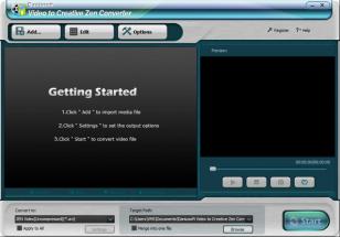 Daniusoft Video to Creative Zen Converter main screen