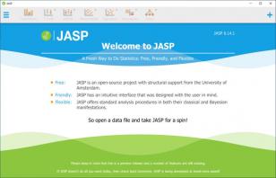 JASP main screen