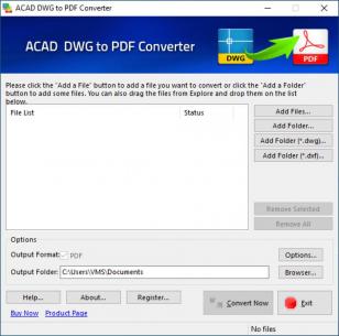 ACAD DWG to PDF Converter main screen