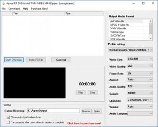 Agree RIP DVD to AVI WMV MPEG MP4 Ripper main screen
