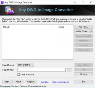 Any DWG to Image Converter main screen