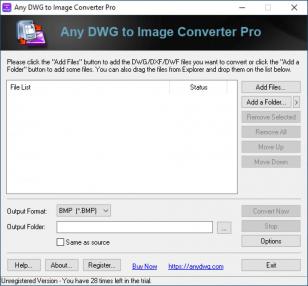 Any DWG to Image Converter Pro main screen