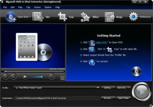 Bigasoft DVD to iPad Converter main screen
