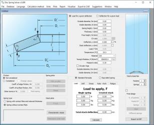 Disc Spring Solver main screen