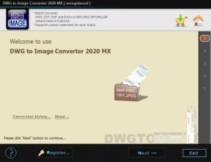 DWG to IMAGE Converter 2020 MX main screen