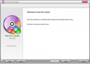 Free ISO Create Wizard main screen