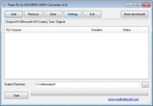 Freez FLV to AVI MPEG WMV Converter main screen