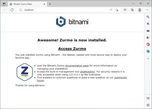Bitnami Zurmo Stack main screen