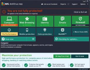 AVG Antivirus 2013 Free main screen