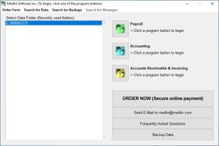 Medlin Accounting main screen