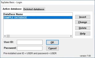 Topsales Basic Network main screen