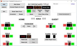 Basketball Scoreboard Pro main screen