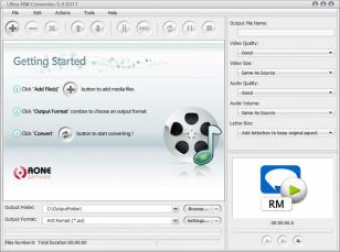 Ultra RM Converter main screen