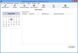 iMagic Kennel Reservation main screen
