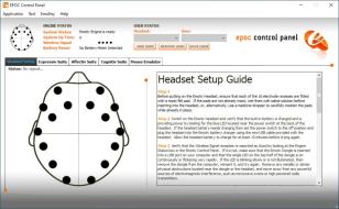 Emotiv EPOC Controlpanel main screen