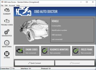 OBD Auto Doctor main screen