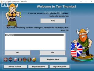 Ten Thumbs Typing Tutor main screen