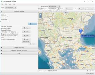 UTM Coordinate Converter main screen