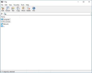 7-Zip File Manager Standard main screen