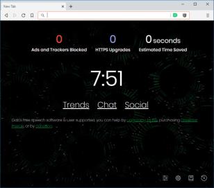 Dissenter Browser main screen