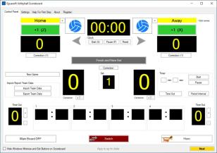 Eguasoft Volleyball Scoreboard main screen