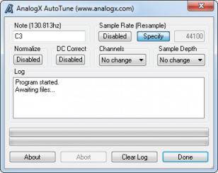 AnalogX AutoTune main screen