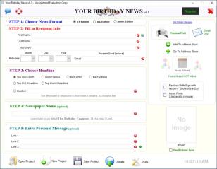 Your Birthday News main screen