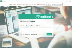 Callnote main screen