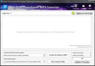ChrisPC YT Downloader MP3 Converter main screen