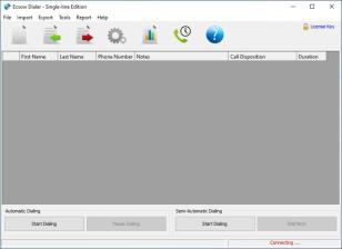 Ecsow Auto Dialer main screen